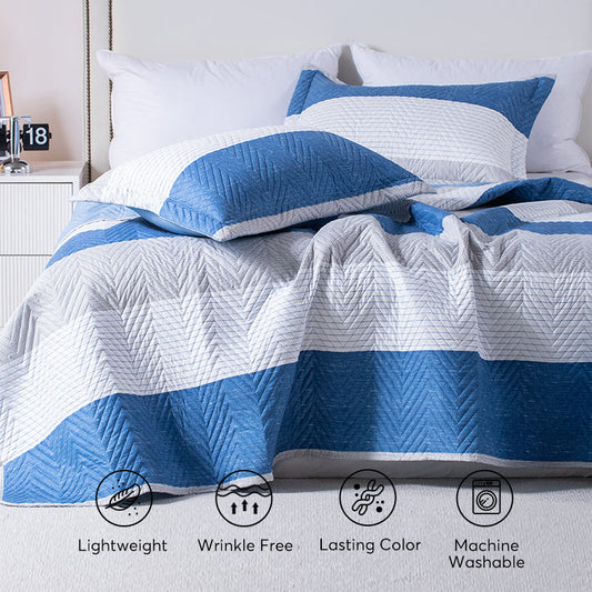 Kasentex Reversible Lightweight Quilt Set – All Season Bedspread