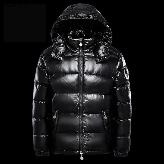 2026 Fashion Waterproof Short Cotton Jackets Men's Black Lightweight Snow Parkas High Quality Glossy Parkas Winter Jackets Male