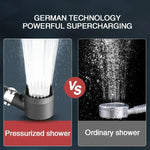 3-Mode High-Pressure Filtered Shower Head with Massage Brush
