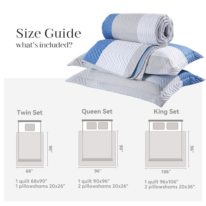 Kasentex Reversible Lightweight Quilt Set – All Season Bedspread