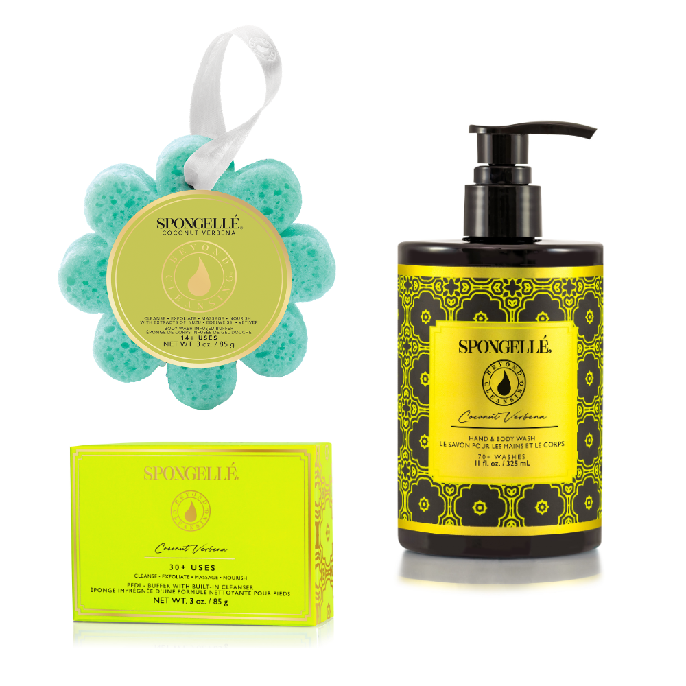 Coconut Verbena Body Care Set – Buffer, Pedi & Wash Refill