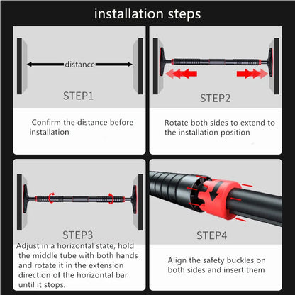Adjustable Steel Door Pull-Up Bar – Home Workout Horizontal Bar for Pull-Ups & Core Training