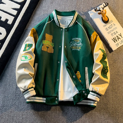 Men's Color Block Baseball Jacket