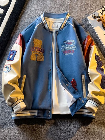 Men's Color Block Baseball Jacket