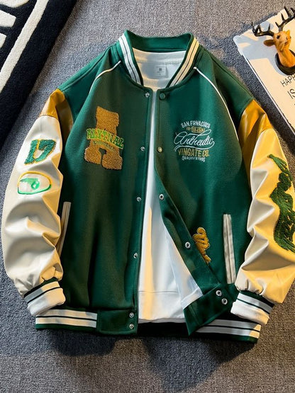 Men's Color Block Baseball Jacket