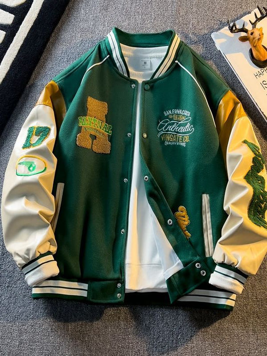 Men's Color Block Baseball Jacket