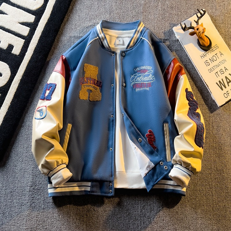 Men's Color Block Baseball Jacket