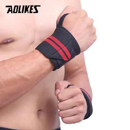 AOLIKES Wrist Wraps – Professional Weightlifting Wrist Support with Thumb Loop (1 Pair)