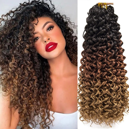 18" GoGo Curl Crochet Hair Extensions for Black Women Beach Curl Bohemian Deep Wave Braiding Hair Synthetic Braids