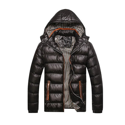 2025 Men's Casual Jacket Cotton Parka Coat Autumn Winter Hooded Cotton Padded Jacket Windproof Outdoor Travel Outwear MY136