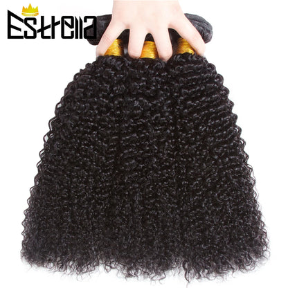Natural Raw Human Hair Bundles 1/3/4 Kinky Curly Bundles Peruvian Human Hair Weave Bundles 8”-30" Kinky Curly Hair Extensions