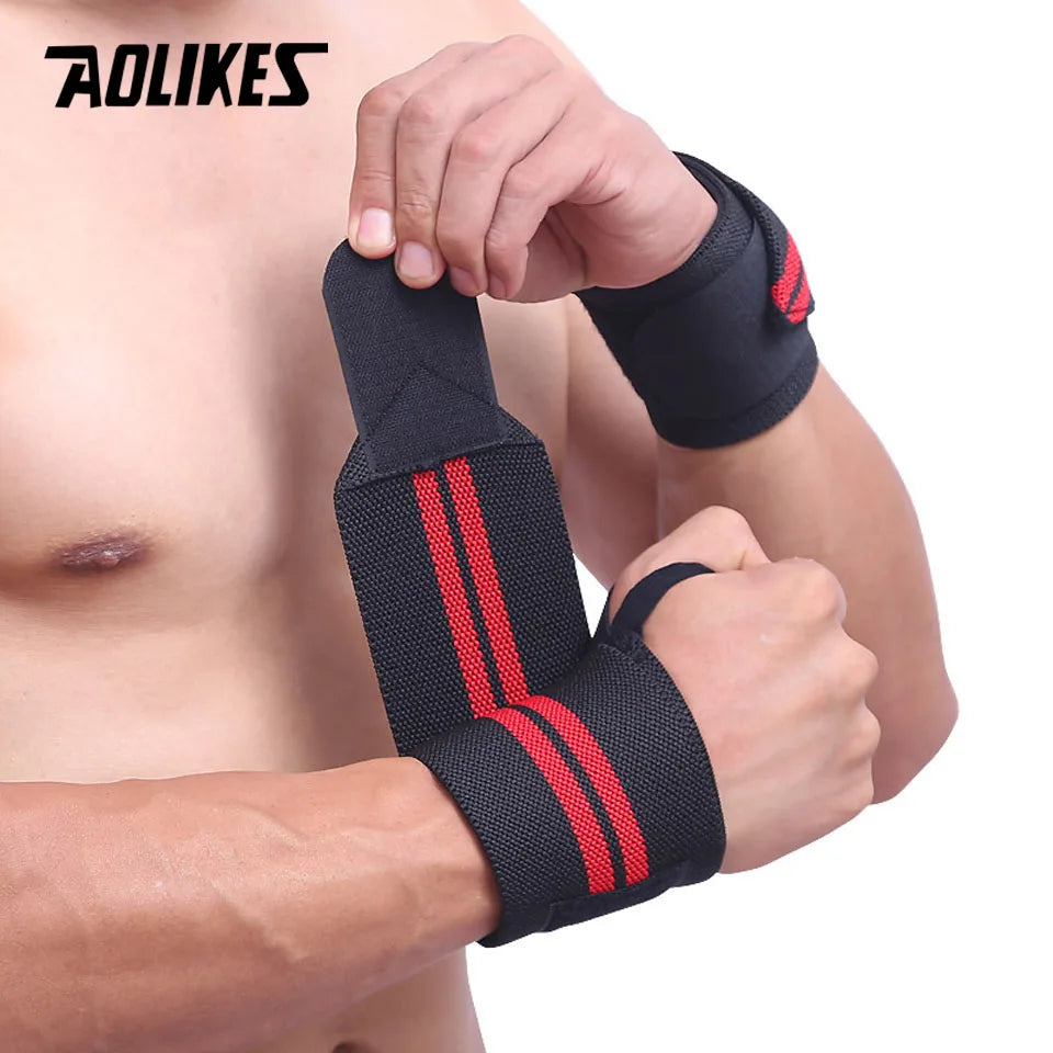 AOLIKES Wrist Wraps – Professional Weightlifting Wrist Support with Thumb Loop (1 Pair)