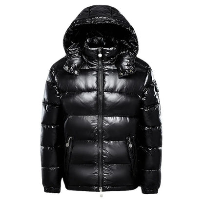 2026 Fashion Waterproof Short Cotton Jackets Men's Black Lightweight Snow Parkas High Quality Glossy Parkas Winter Jackets Male