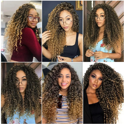 18" GoGo Curl Crochet Hair Extensions for Black Women Beach Curl Bohemian Deep Wave Braiding Hair Synthetic Braids