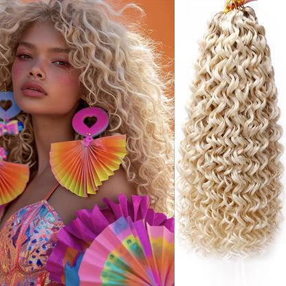 18" GoGo Curl Crochet Hair Extensions for Black Women Beach Curl Bohemian Deep Wave Braiding Hair Synthetic Braids