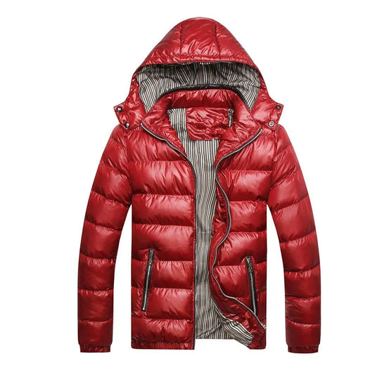2025 Men's Casual Jacket Cotton Parka Coat Autumn Winter Hooded Cotton Padded Jacket Windproof Outdoor Travel Outwear MY136