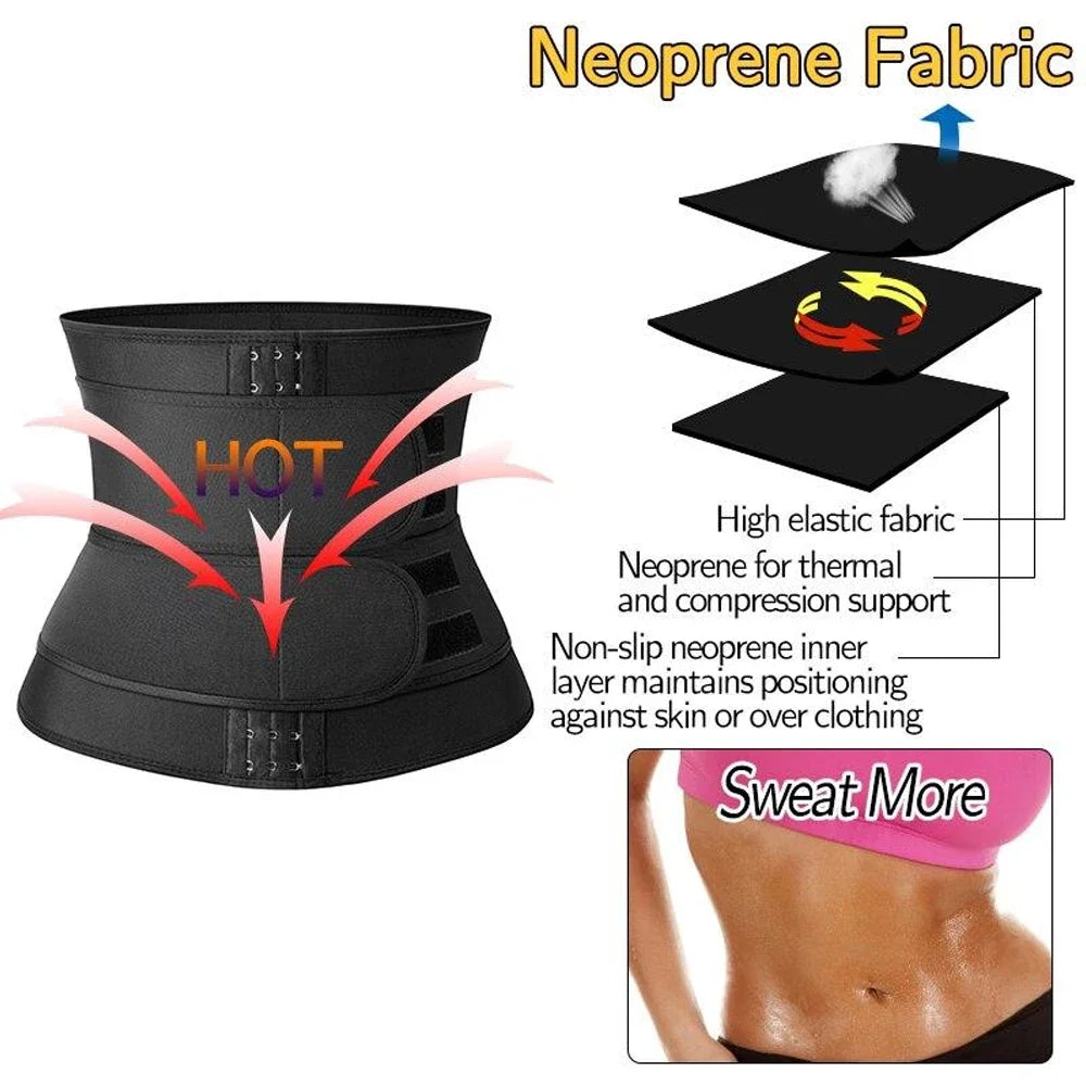 Waist Trainer Corset Belt – Neoprene Sweat Trimmer for Weight Loss & Back Support