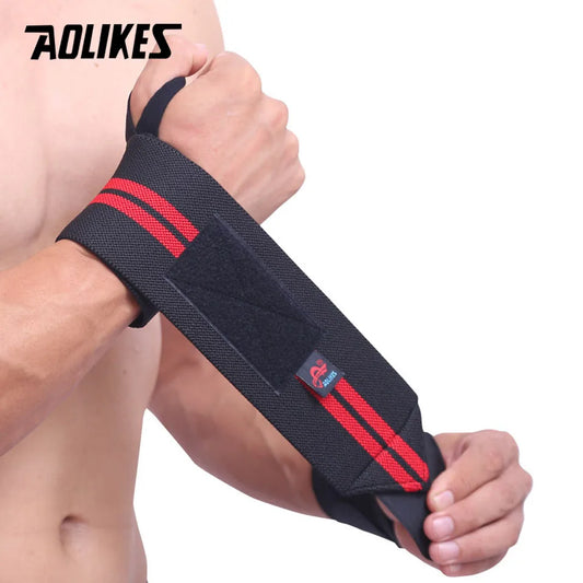 AOLIKES Wrist Wraps – Professional Weightlifting Wrist Support with Thumb Loop (1 Pair)