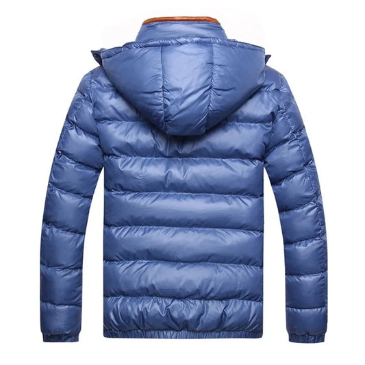 2025 Men's Casual Jacket Cotton Parka Coat Autumn Winter Hooded Cotton Padded Jacket Windproof Outdoor Travel Outwear MY136