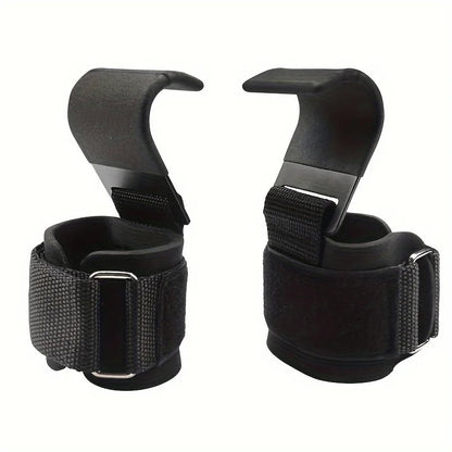 Gym Hook Grips with Wrist Wraps – Nylon Power Straps for Pull-Ups & Lifting