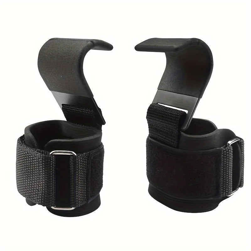 Weight Lifting Hook Grips with Wrist Wraps – Gym Power Straps for Pull-Ups & Powerlifting
