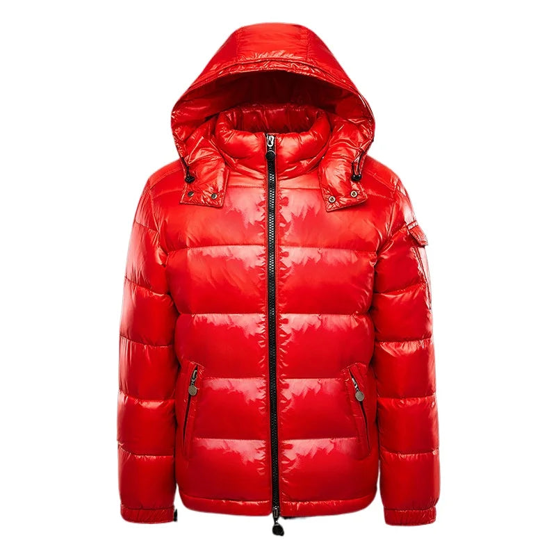 2026 Fashion Waterproof Short Cotton Jackets Men's Black Lightweight Snow Parkas High Quality Glossy Parkas Winter Jackets Male