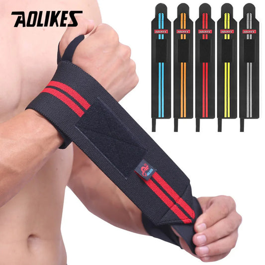 AOLIKES Wrist Wraps – Professional Weightlifting Wrist Support with Thumb Loop (1 Pair)