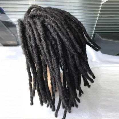100% Real Human Hair Dreadlock Extensions for Man/Women Full Handmade Human Hair Locs Extension 8-24 Inch 0.8 cm Width 10-40 Pcs