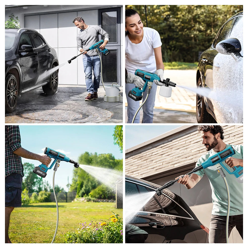 250Bar Cordless Electric Pressure Washer – Brushless 6-in-1 Car Wash Gun for Makita 18V